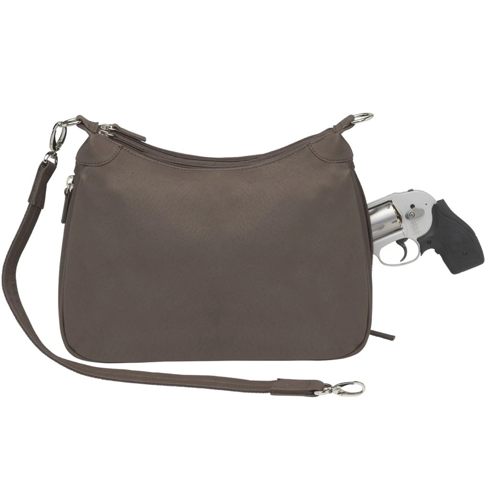 Women’s Shoulder Bag in Taupe - Concealed Carry Ready